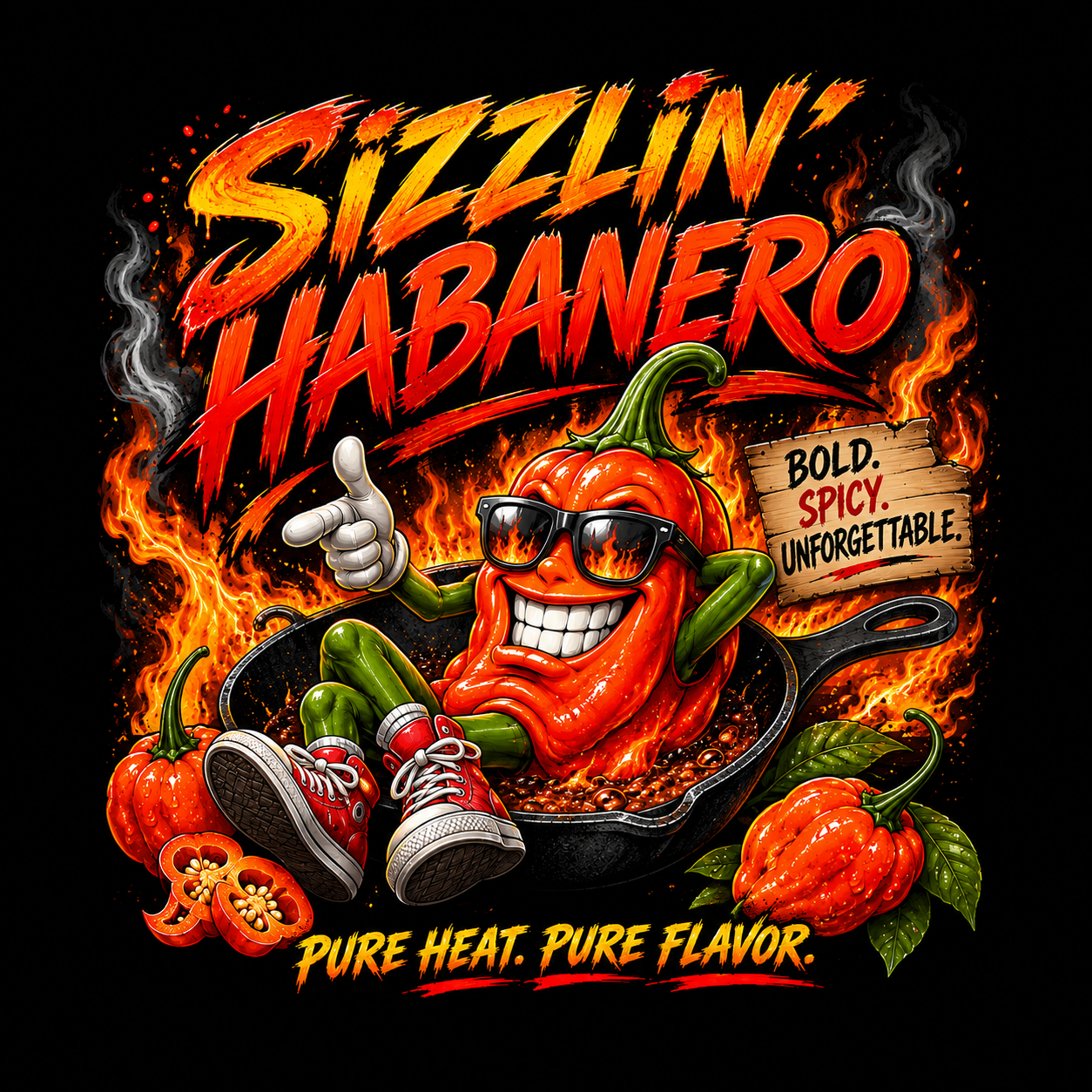 Sizzlin Habanero Wild Brew sauce bottle